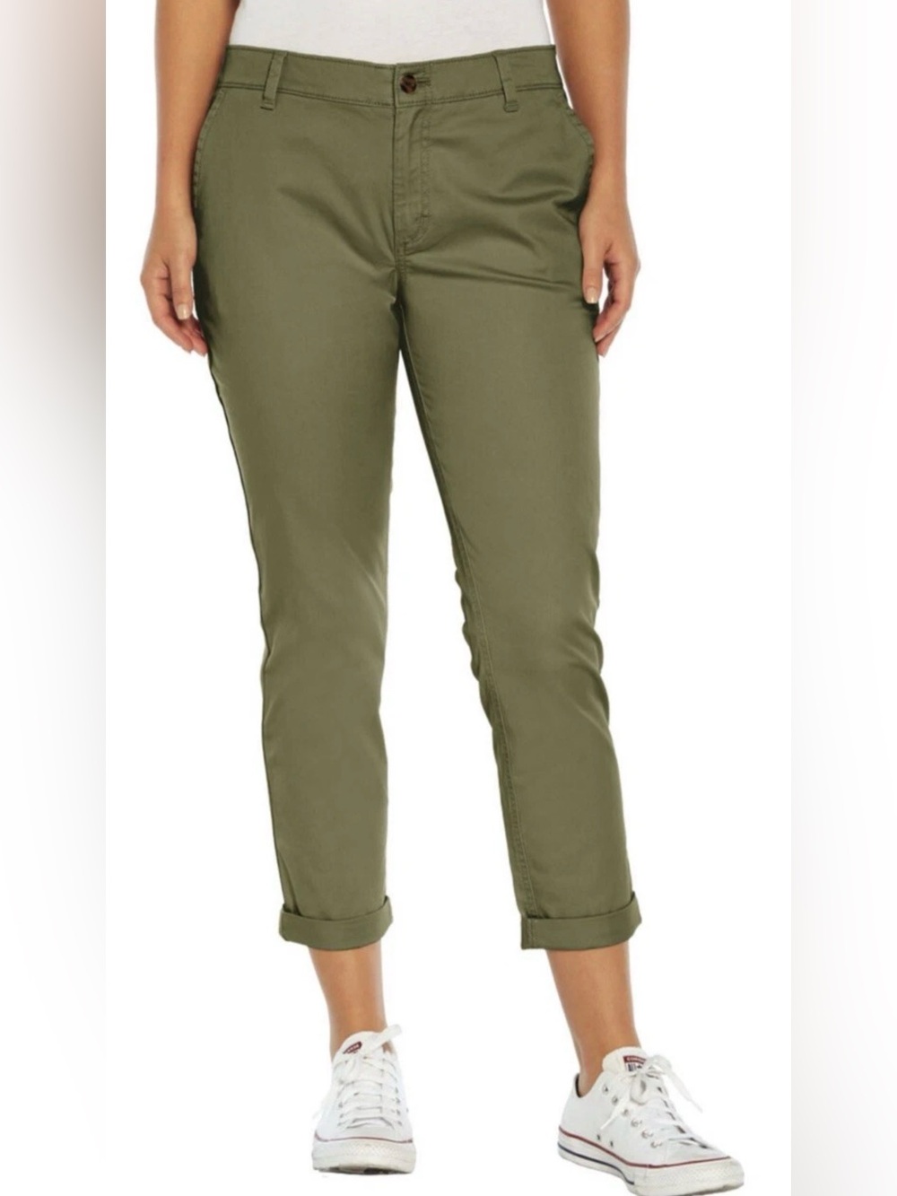Women's GAP Relaxed Girlfriend Twill Ankle Pants Green Size 8 NWOT